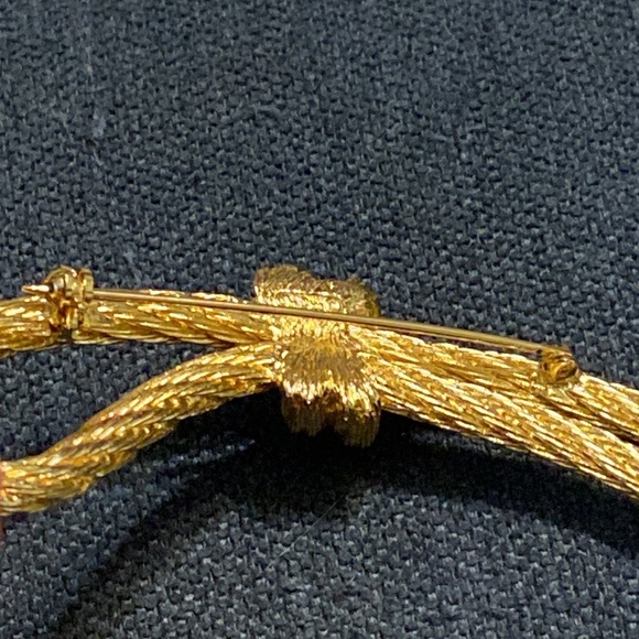 1970’s Vintage Christian Dior Brooch Twisted Rope Knot Loop Large Signed Pin - Picture 7 of 11